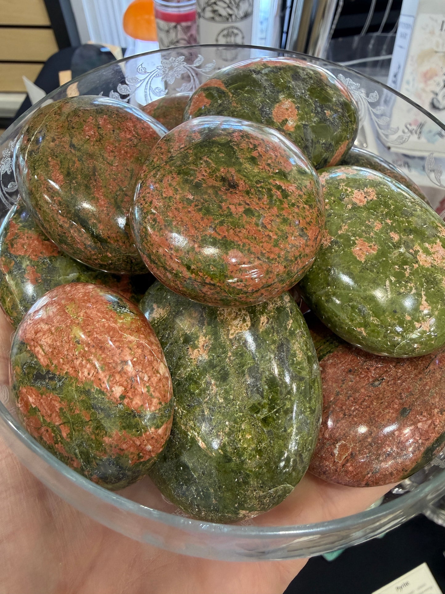 Unakite Palm Stone
