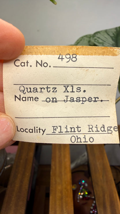Quartz Crystals on Flint- Flint Ridge, Ohio
