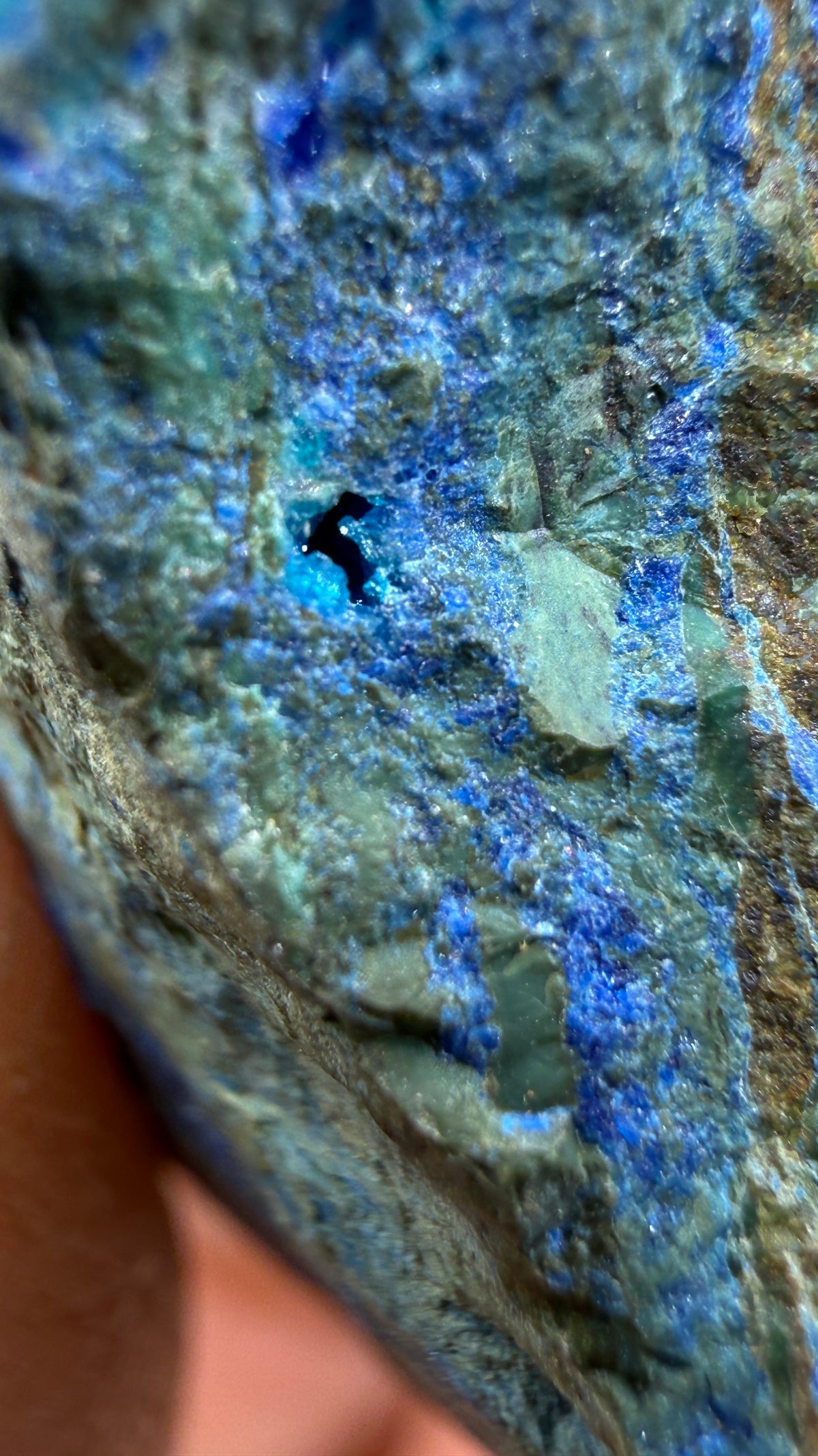 Linarite, Caledonite, Brochantite- Blue Bell Mine, Soda Mountains, San Bernardino County, California, USA