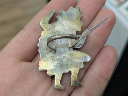 Sterling Zuni Rainbowman Inlay Vintage Ring Sz. 6.5