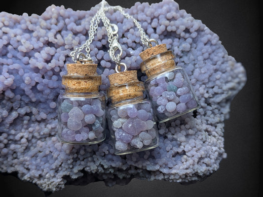 Grape Agate Mini Bottle Pendant