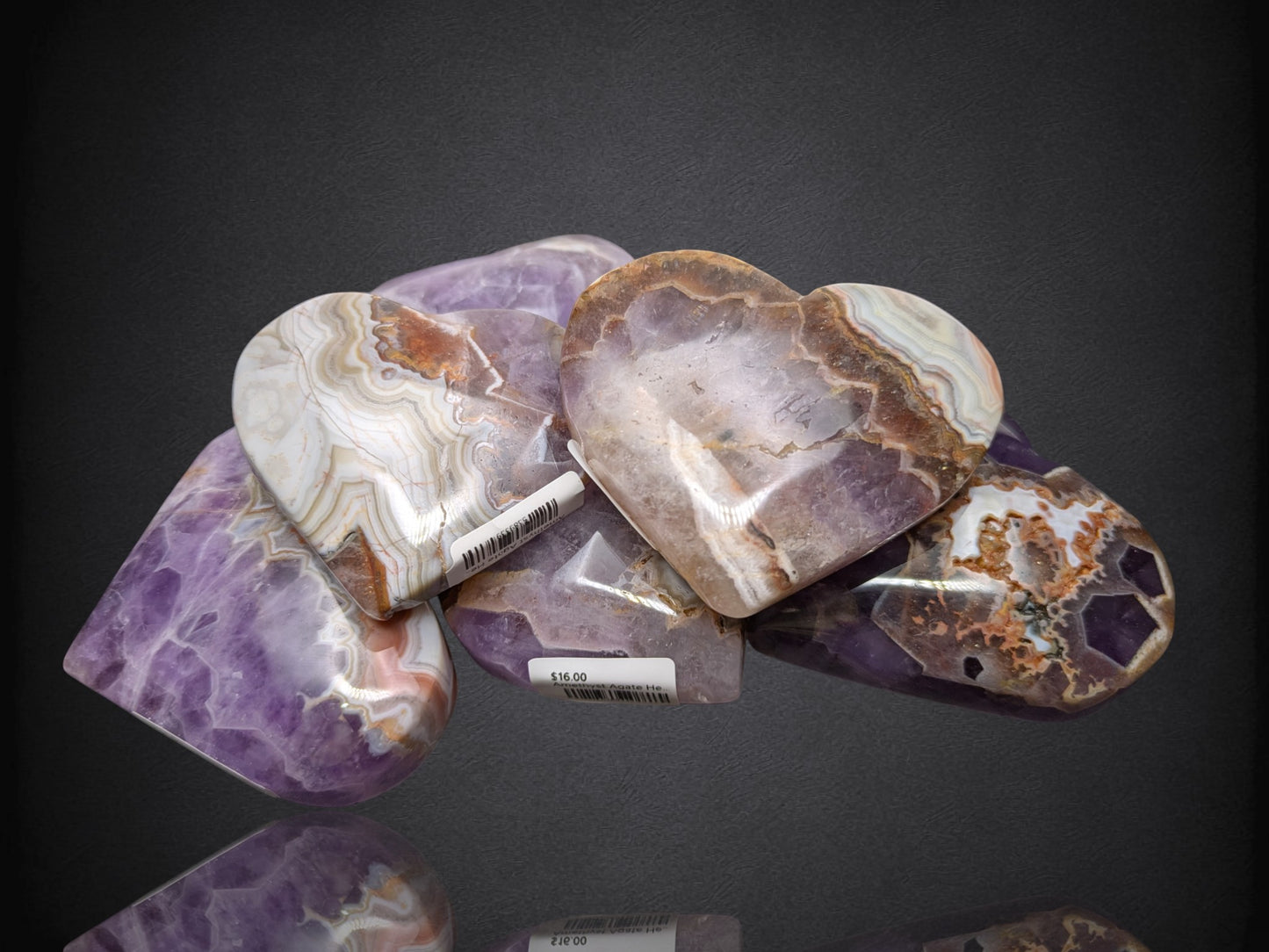 Amethyst & Agate Heart