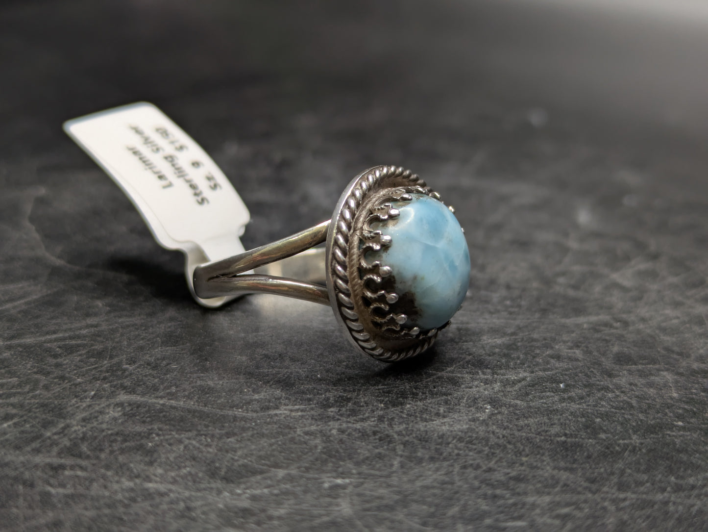 Sterling Silver Larimar Ring