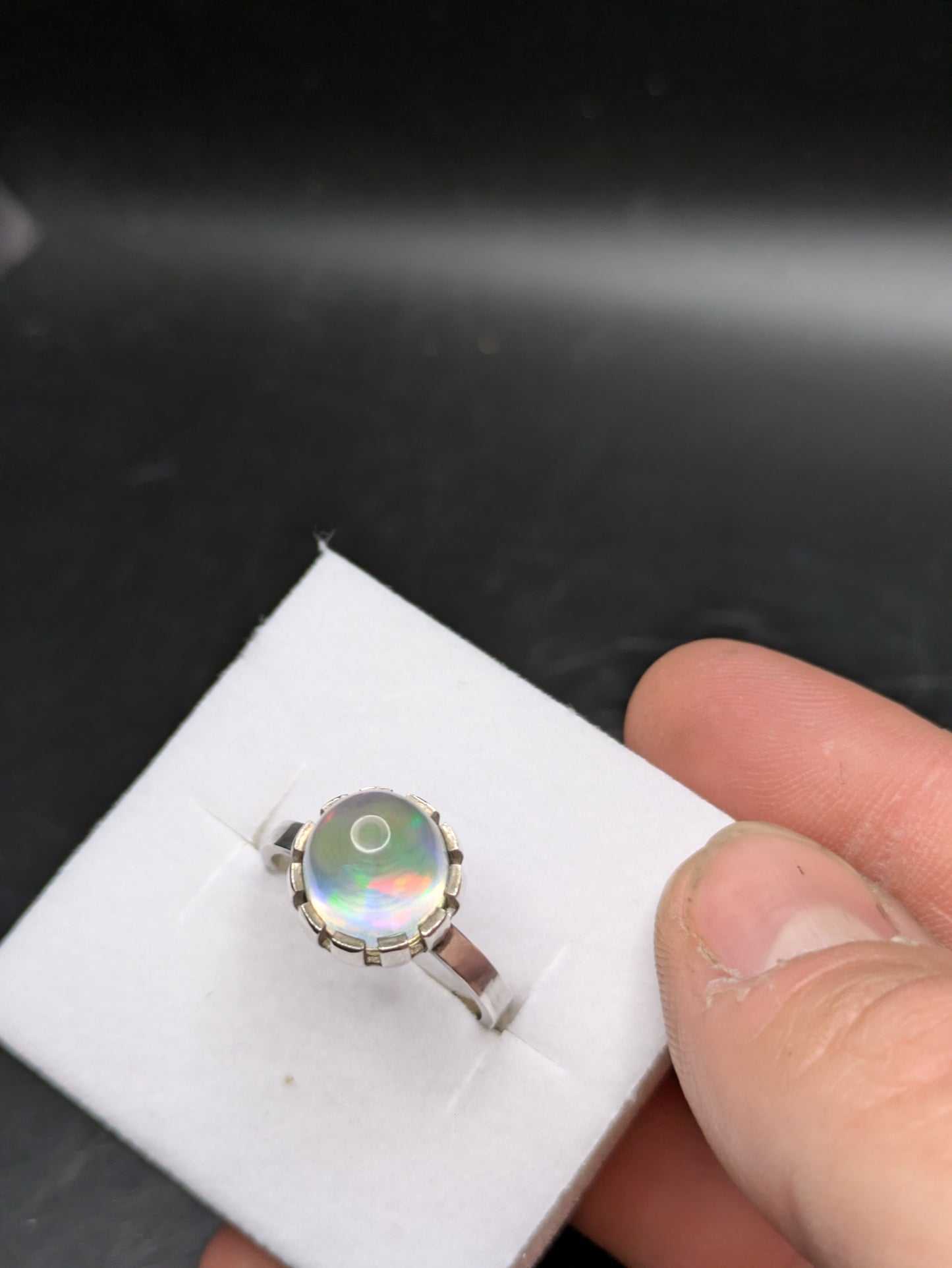 Sterling Silver Aurora Opal Ring