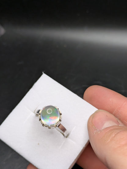 Sterling Silver Aurora Opal Ring