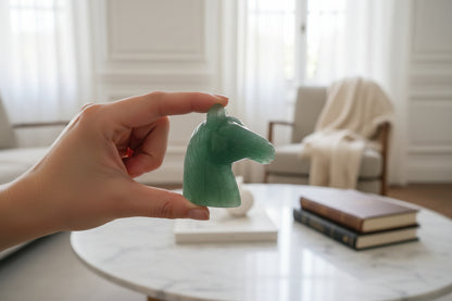 Hand-Carved Crystal Horse Bust
