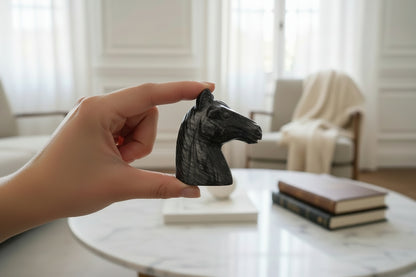 Hand-Carved Crystal Horse Bust