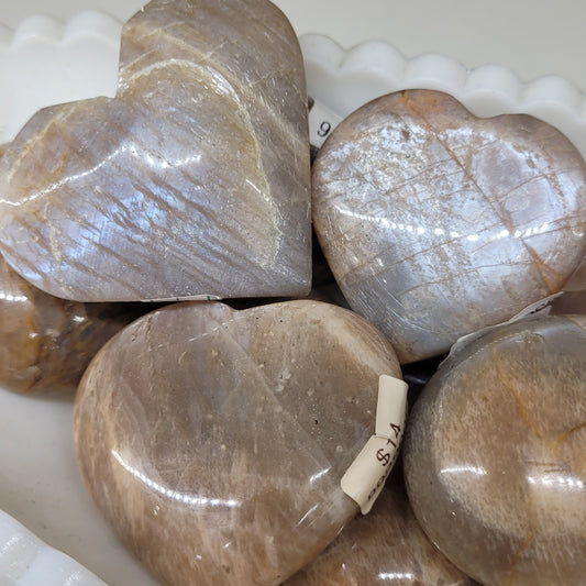 Peach Moonstone Crystal Heart