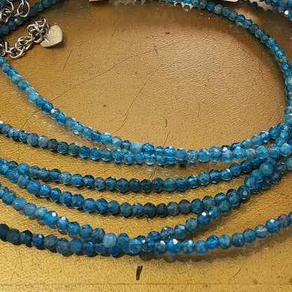 Anklet Blue Apatite 2mm Faceted