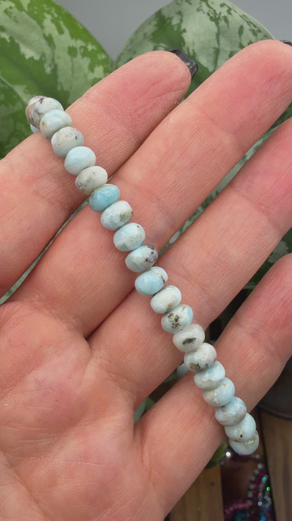 Larimar Rondelle Bracelet- 6mm- 7 inches