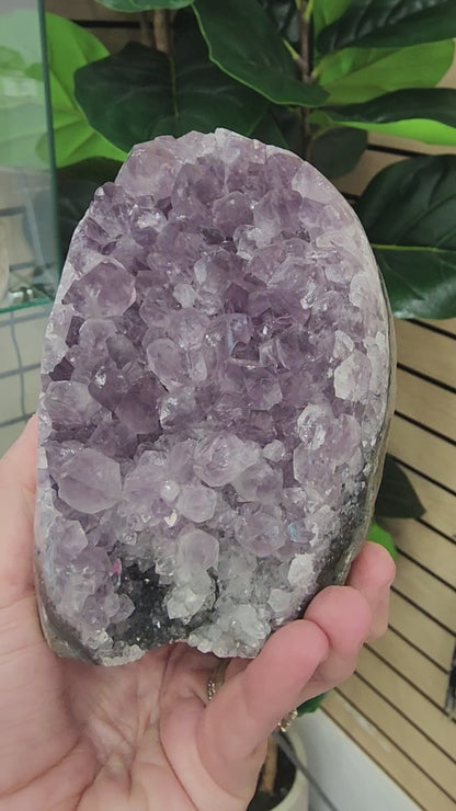 Amethyst Druzy Cut Base - 5 inches