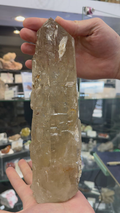 Citrine Point (Natural Brazilian) with Mica, Sulfur- Statement Piece