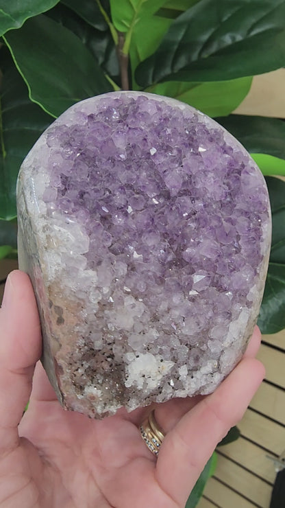 Amethyst Druzy Cut Base - 3.5 inches
