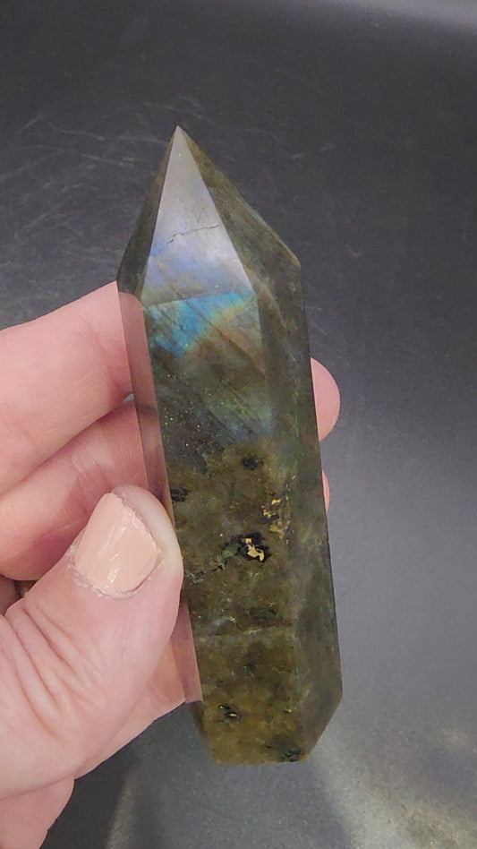 Labradorite Tower/Point with Blue Flash- 3.5" inches