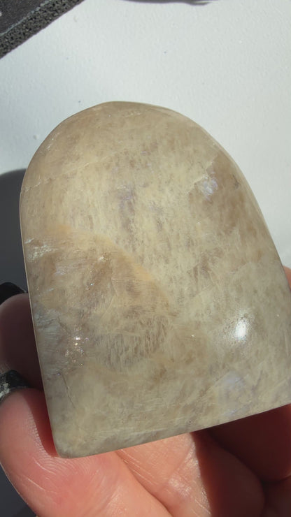 White Moonstone Palm Stone