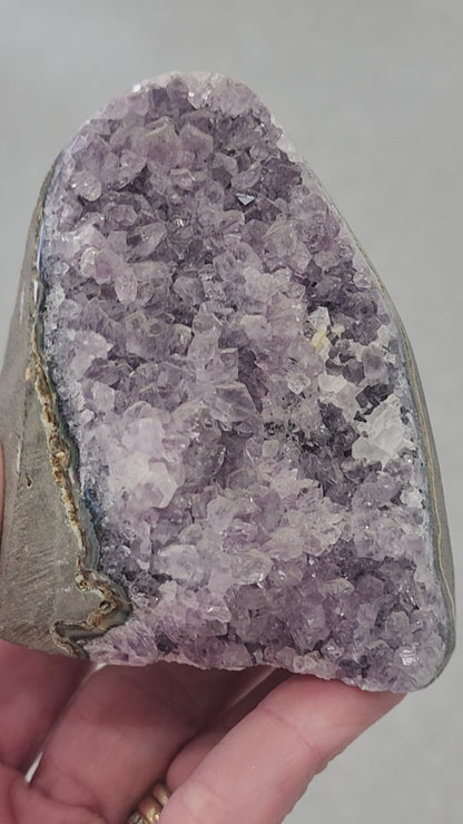 Amethyst Druzy Cut Base - 3.2 inches