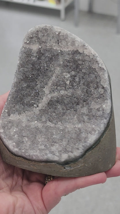 Amethyst Druzy Cut Base - 4 inches