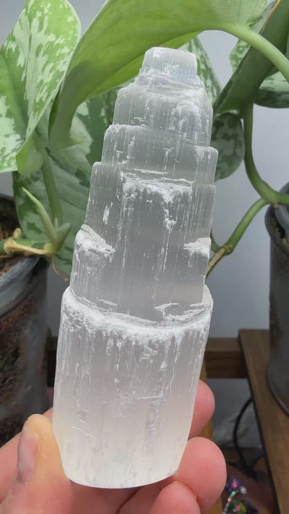 Selenite Crystal Tower- 4 inches tall