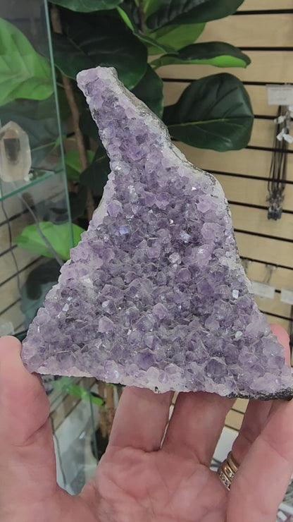 Amethyst Druzy Cut Base - 4.1 inches