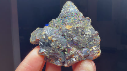 Iridescent Sphalerite, Chalcopyrite, Galena- Ballard Mine, Baxter Springs, Cherokee County, Kansas, USA