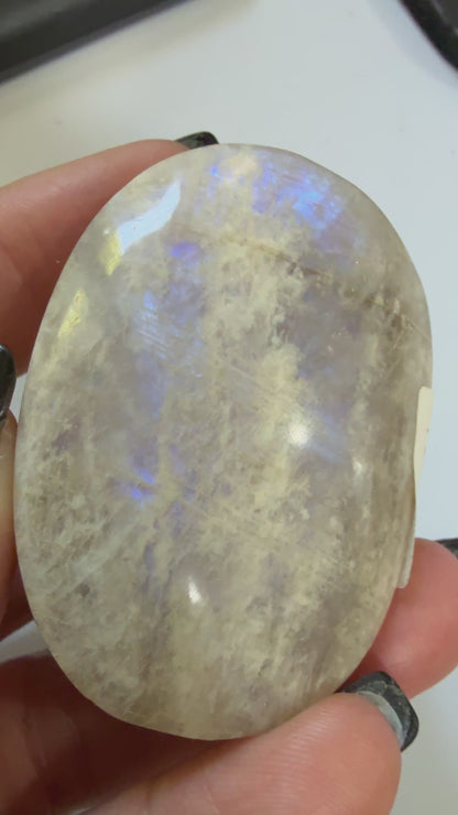 White Moonstone Palm Stone