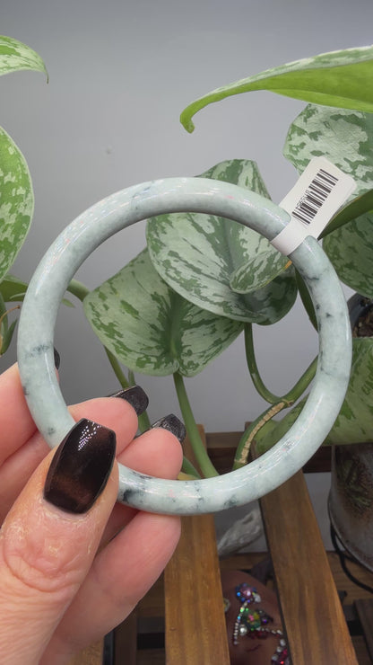 Burmese Jade Bangle – 8mm Wide – 63mm Diameter (Medium Plus)