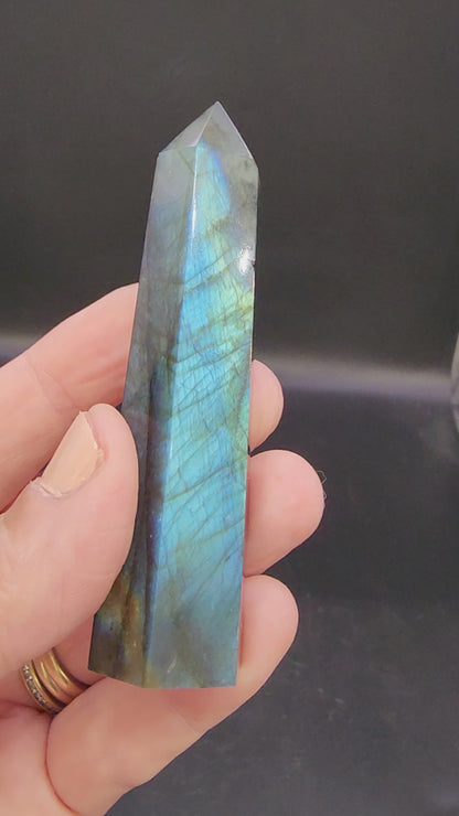Labradorite Tower/Point with Blue Flash- 3.25" inches