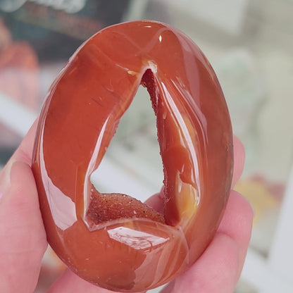 Druzy Carnelian Palm Stone