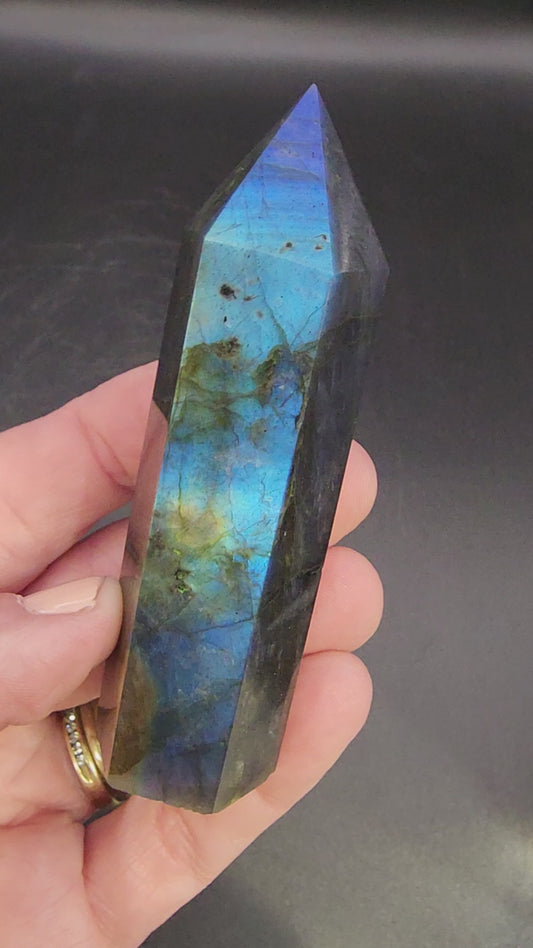 Labradorite Tower/Point with Blue Flash- 3.25" inches