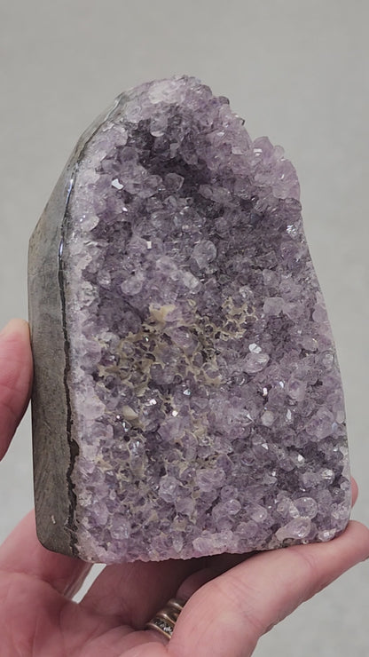 Amethyst Druzy Cut Base - 3.7 inches