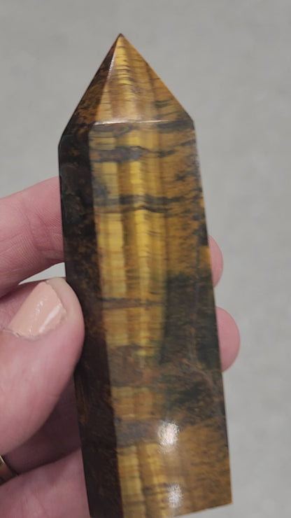 Tiger Eye Tower/Point - 3.4 inches