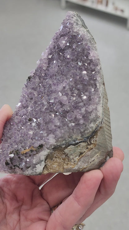 Amethyst Druzy Cut Base - 3.8 inches