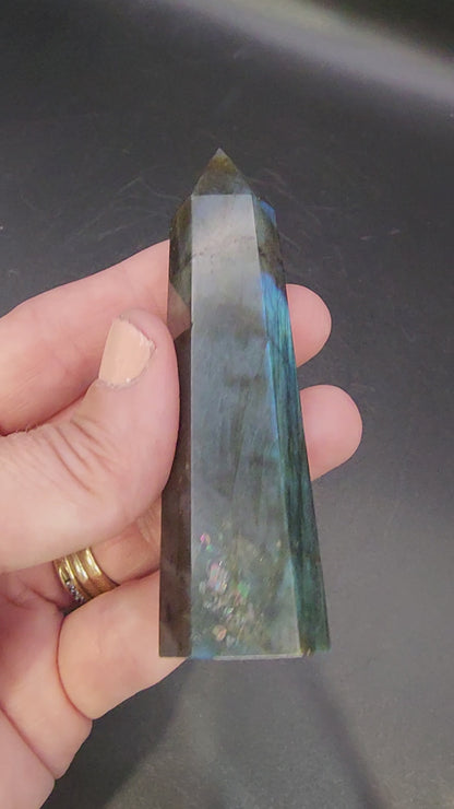 Labradorite Tower/Point with Blue Flash- 3.4" inches