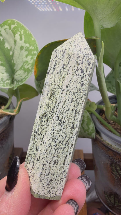 Green Zebra Jasper (Serpentine) Tower
