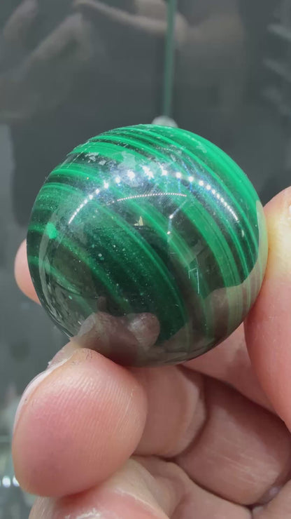 Malachite Sphere- 1.2 inch diameter