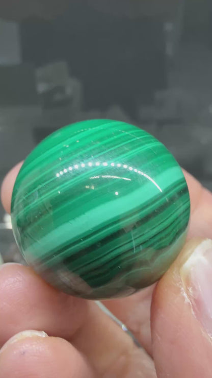 Malachite Sphere- 1.1 inch diameter