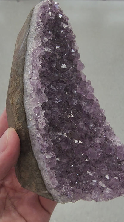 Amethyst Druzy Cut Base - 4 inches