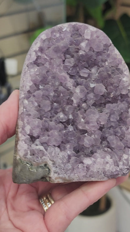 Amethyst Druzy Cut Base - 3.7 inches