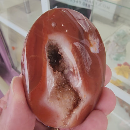 Druzy Carnelian Palm Stone