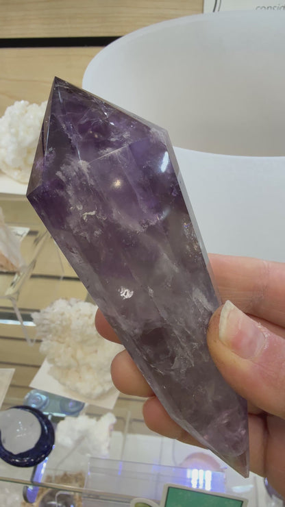 Amethyst Vogel Crystal Wand- 5.125 inches Length