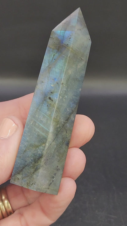 Labradorite Tower/Point with Blue Flash- 3.4" inches