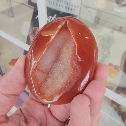 Druzy Carnelian Palm Stone