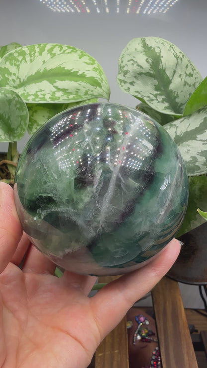 Large Rainbow Fluorite Sphere- 3.375 inches (8.57 cm)