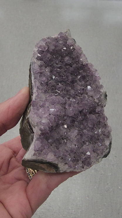 Amethyst Druzy Cut Base - 3.4 inches