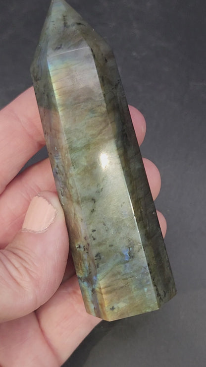 Labradorite Tower/Point with Multi Color Flash- 3.5" inches