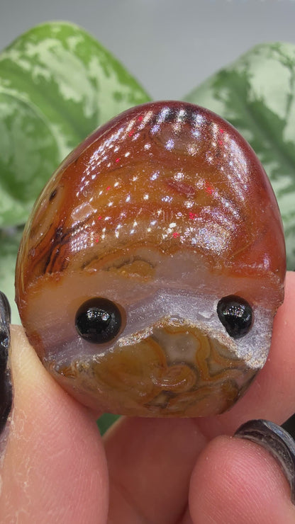 Carnelian Crystal Buddy- Polished Crystal with Eyes