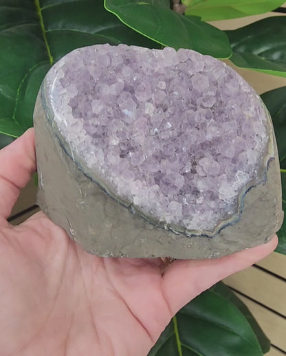 Amethyst Druzy Cut Base - 3.1 inches