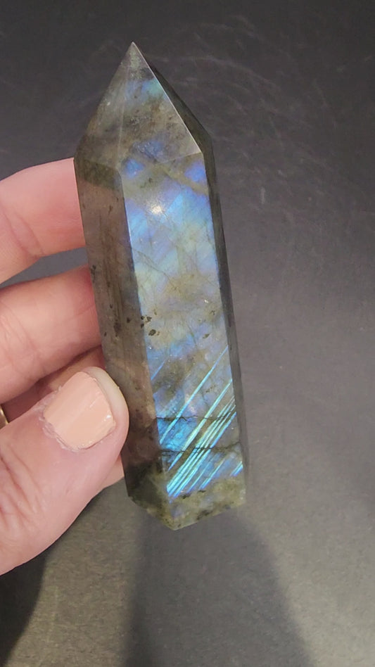 Labradorite Tower/Point with Blue Flash- 3.2" inches