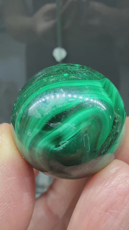 Malachite Sphere- 1.2 inch diameter