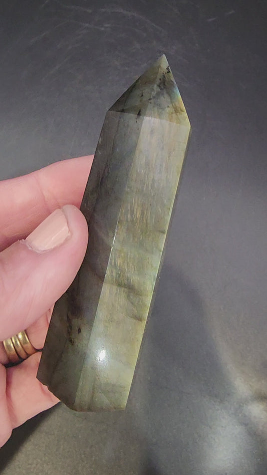 Labradorite Tower/Point with Golden Flash- 3.25" inches